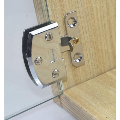 Quality Free-opening Hole Glass Cabinet Door Hinges Display Cabinet Hinges Swivel Cupboard Hinges Hardware ( 5.5*3.5cm Expand )