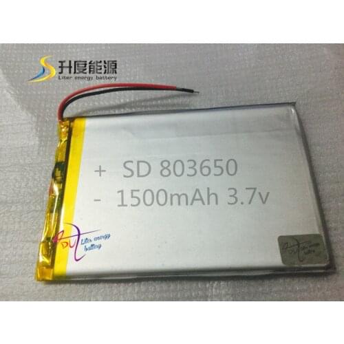 SD Customized thin lithium ion polymer rechargeable battery 803650 1500mAh