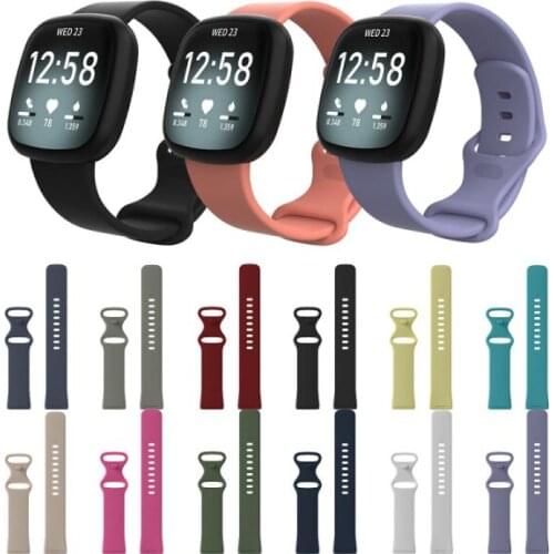 Silicone wristband for Fitbit versa 3/sense smart watch accessories strap bracelet for versa3 wrist band rubber loop soft strap