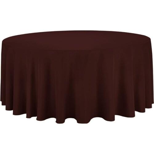 10Pcs Chocolate Round 108" Polyester Tablecloth For Wedding Party Banquet Decoration Hotel Supplies Free Shipping