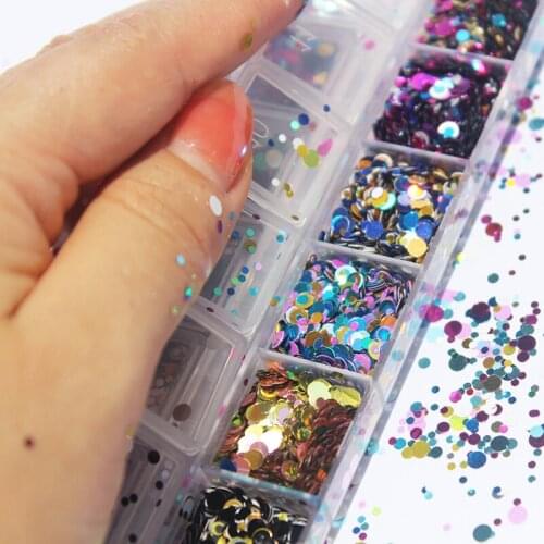 MIXED DOT Glitter ( 3 sizes) * polyester * 1 Box Nail Art glitter shapes, metallic glitter, dot mix, dot mixes, round,HG5478-UH