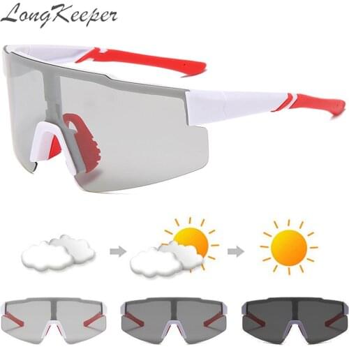 Photochromic Sport Glasses Men Polarized Sunglasses Oversized Eyewear Mtb Goggles Big Frame Sunglasses Driving Glasses Oculos