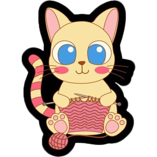 Cute cat knitting sweater pin crochet yarn badge funny pastime craft brooch creative knitters flair addition