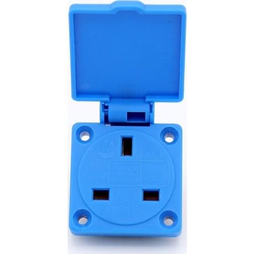 UK Standard KEDU S230E-8-2 250V 13A Waterproof Socket Wall Socketes with Cover Panel Fit for Home Bathroom Blue