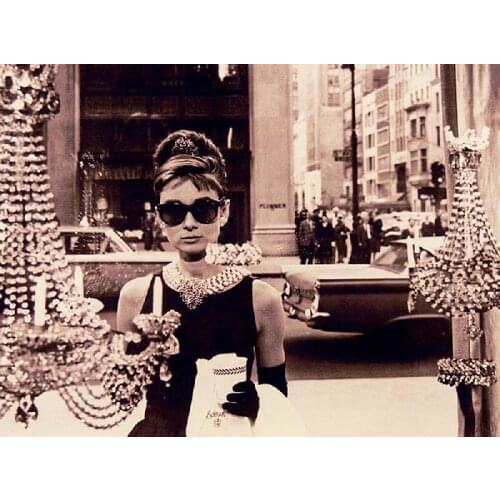 Tiffany breakfast Audrey Hepburn photo picture print on canvas good gift canvas wall art painting for friends