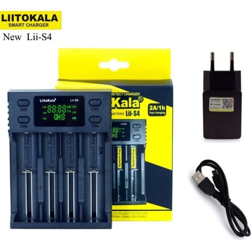 Liitokala Lii-S2 S4 PD4 402202 Lii-S6 18650 battery charger1.2V3.7V3.2V AA21700 NiMH lithium ion battery smart charger 5V2A plug