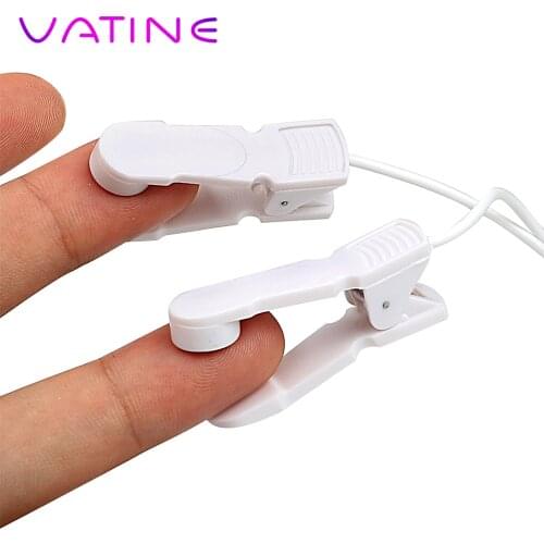 VATINE Unisex Electric Shock Nipple Clamps Nipple Flirting Toys Clitoris Clip Stimulator Sex Toys For Couples Sex Shop