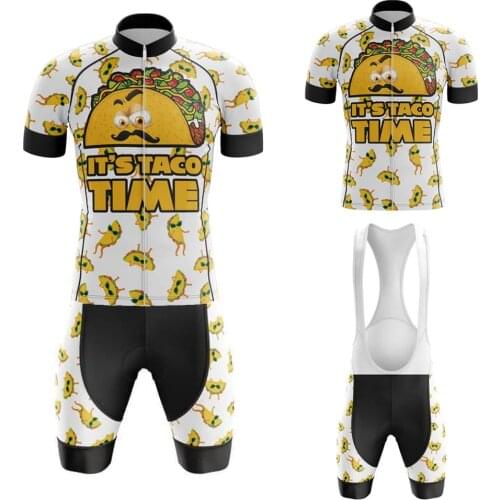 Taco Time Cycling Jersey Set Summer BIke Suit Maillot Ciclismo Hombre Cycling Clothing Bicycle Equipment Conjunto Roupa MTB