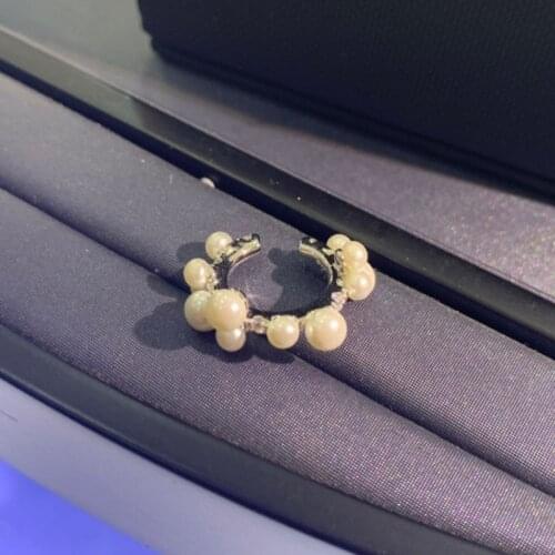 Brand 1:11pc Pearl Ear Cuff Silver Color White Mini Cuff Paved Cubic Zirconia Sliding Clip Earring Women Jewelry Gift