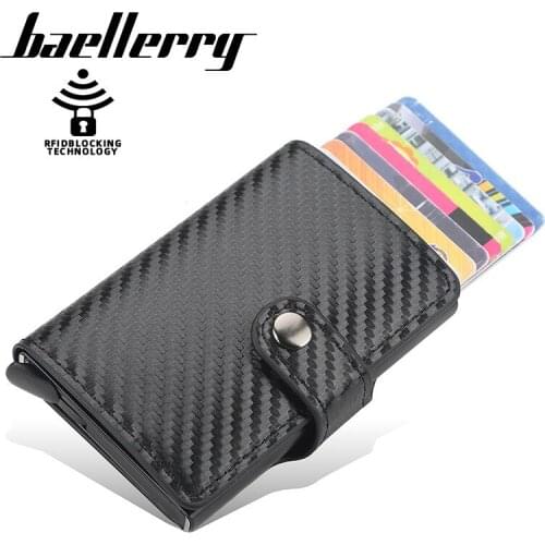Antimagnetic Rfid Credit Card Holder Mens Double Card Holder Case Women Wallet Metal Business Bank Credit Card Minimalist Unisex