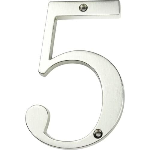 10cm Big Modern House Number Door Home Address Mailbox Numbers for House Number Digital Door Outdoor Sign 4 Inch. #5 Silver