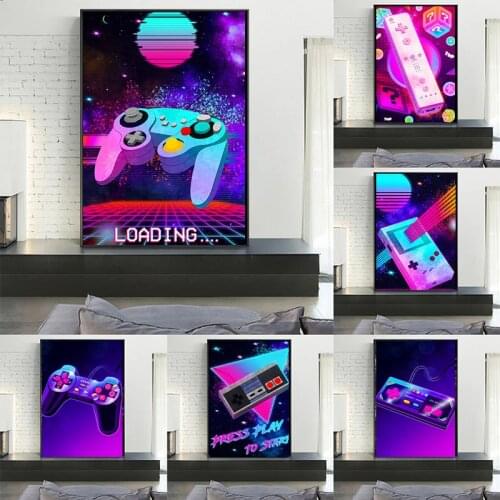 Cyberpunks Game Fashion Abstract Canvas Painting Loading Posters and Prints Modern Wall Art Picture Boys Room Home Decoration