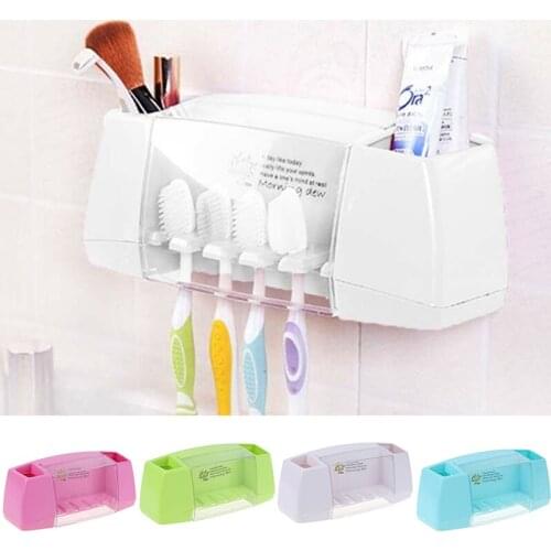 1pc Tooth Brush Holder Wall Mount Stand Toothbrush holder suction hooks storeage box Bathroom Tools bathroom supply