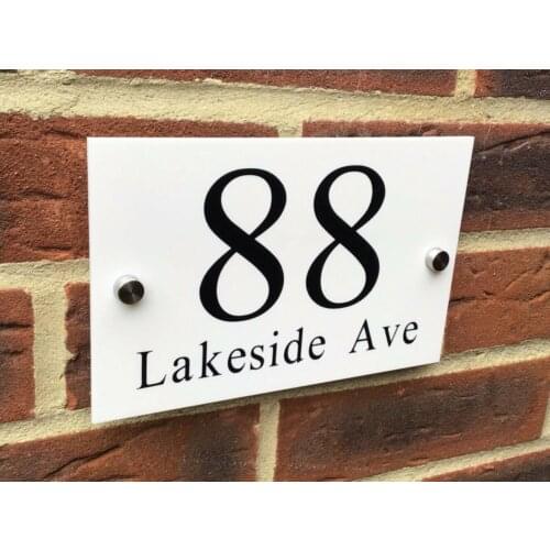 DIY House Number CONTEMPORARY WHITE ACRYLIC HOUSE NUMBER SIGN PLAQUE / DOOR SIGN / HOUSE NAME