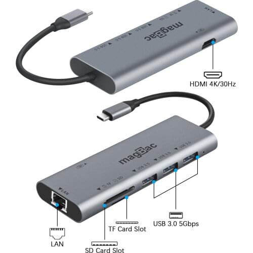 Dual dispaly USB C Docking Station Universal Dual Monitor USB Type C Hub 4k HDMI Laptop Dock Staiton For Dell Macbook Pro Air M1