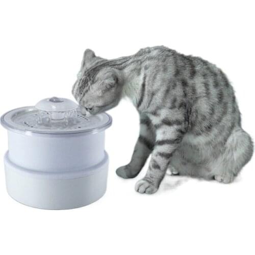 Pet Cat Water Fountain Dispenser Puppy Kitten Mute Drinker Feeder Drinking Bowl Foldable Smart ABS Automatic 1.8L Without Base