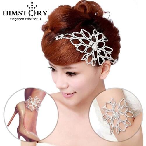 HIMSTORY Elegant Colorful Rhinestone Hair Accessories Armlet Bracelet New Wedding Party Jewelry Accessory