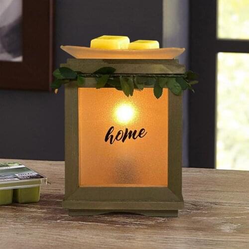 Electric Wax Melt Warmer Green Wooden House Aromatherapy Stove Oil Fire-free Wax Melting Lamp Aromatherapy Candle Heater