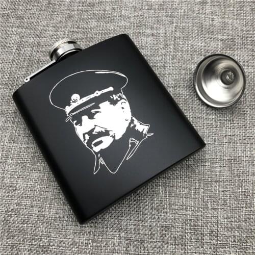 Customization Russian Hip Flask 6 Oz 170ml 304 Stainless Steel Personalized Laser Engraved Stalin Alcohol Whiekey Vodka Flask