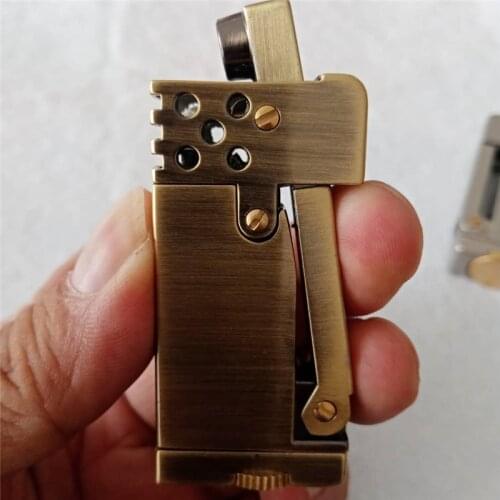 Retro Free Fire Torch Lighter Grinding Wheel Flint Brass Gasoline Kerosene Oil Pipe Lighter Cigarette Windproof Gadgets For Men
