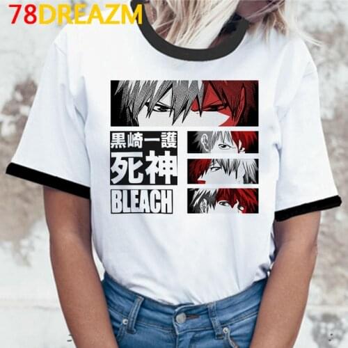 Japanese Anime Bleach T Shirt Women Ichigo Funny T-shirt Kawaii Cartoon Death Note Graphic Tees Grunge Harajuku Unisex Female