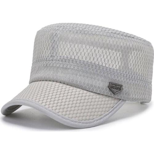 2021 Summer New Mens Mesh Cap Breathable Military Hats Adjustable Size Navy Hat Casual Sports Caps Snapback Cap Men Flat Cap