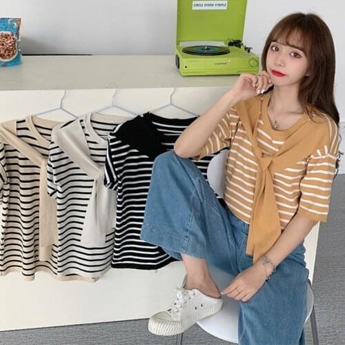 Korean Style O-neck Short Knitted Sweaters Women Thin Cardigan Fashion Sleeve Sun Protection sweater women tie front top