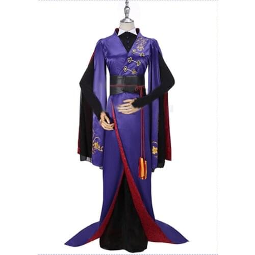 Game Twisted-Wonderland Snow Princess Vil Schoenheit Cosplay Costume Men Women Traditional kimono Purple Satin Dress Outfits
