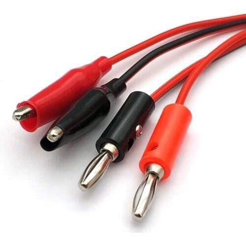 Red and black banana plug turn crocodile clip line test line alligator clip banana plug line 2A 1M