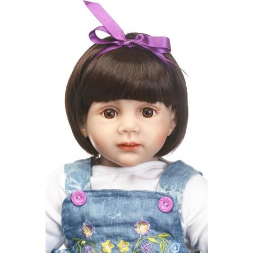 60cm Reborn Babies Girl Silicone Dolls Reborn Lifelike Bebe Newborn Princess Dolls with Fashion Denim Skirt