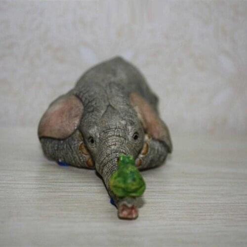 CUTE ELEPHANT AND FROG MINIATURE RESIN HANDMADE OFFICE NOVELTY DECORATION ART AND CRAFT ORNAMENT TRINKET ACCESSORIES L3191