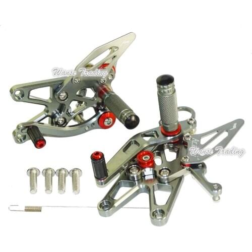 Motorcycle CNC Adjustable Rider Rear Sets Rearset Footrest Foot Rest Pegs Gray For BMW S1000RR 2009 2010 2011 2012 2013 2014