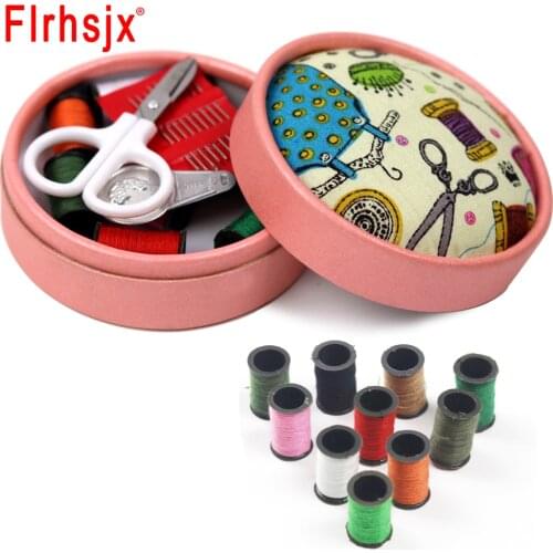 21pcs Pack Multifunction Sewing Kits with Needle Pincuhsion Handy Needles Small Scissors Sewing Thread Useful Home Sewing Tools