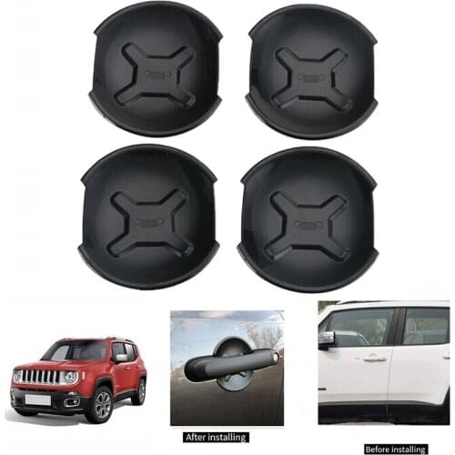 Car Exterior Door Handle Bowl Cover Trim Frame Decor for Jeep Renegade 2016 2017 Car Accessories(4Pcs/Set)