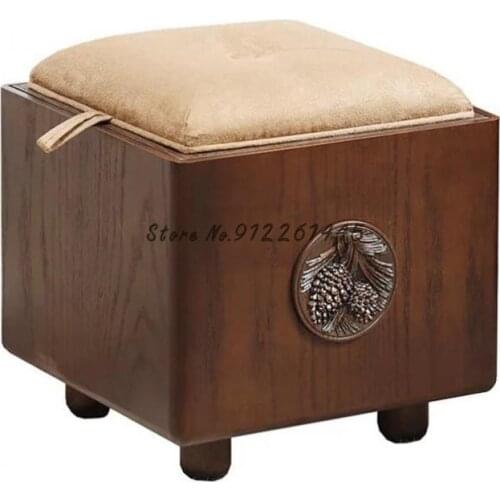How good is the storage stool? The storage stool can sit on the adult household solid wood toy storage box and change the shoe