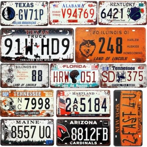 North Carolina Car License Plates Shabby Chic Metal Signs Motorcycle Arizona Decorative Plates United States Plates Home Decor