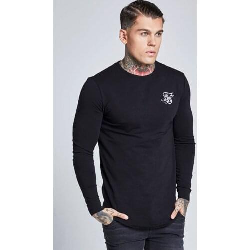 2020 new Autumn Cotton siksilk T shirt Kanye West Splicing T-shirts Long sleeve Hip Hop T-shirt Top Men Longline tees With