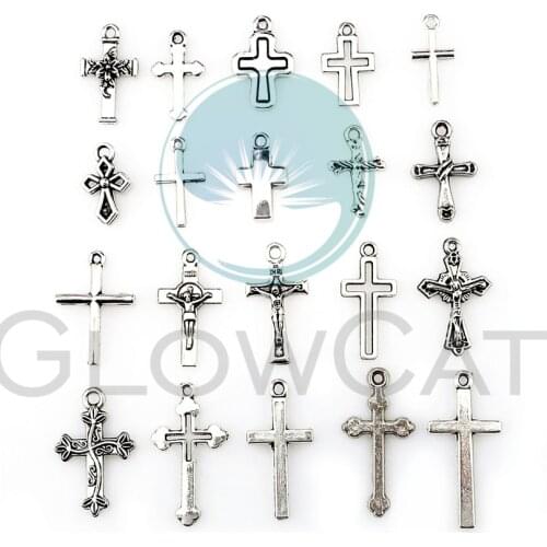 Wholesale Cross Charms Pendants DIY Jewelry Findings Accessories DIY Charm Crafts Handmade 20pcs/lot 22395