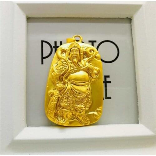 Luxury Yellow Gold 14K NecklacePendant No Chain for Mens Wedding Engagement Anniversay Jewelry With Lucky Pattern Pendants Gift