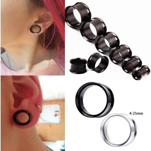 TIANCIFBYJS Earrings Tunnel 00g 2g 0g Surgical Stainless Steel Expander Stretcher Body Piercing Jewelry Ear Gauges Tunnels Plugs