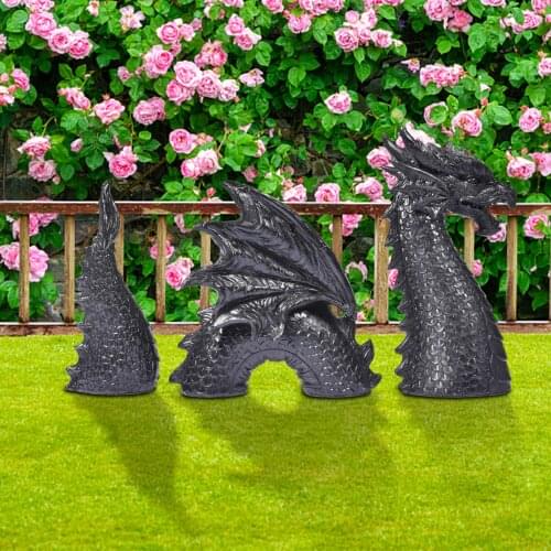 The Moat Dragon Statue Lawn Yard Decor Figurines Art Resin Craft Decorations Outdoor Garden Sculptures Ornaments 2021 New