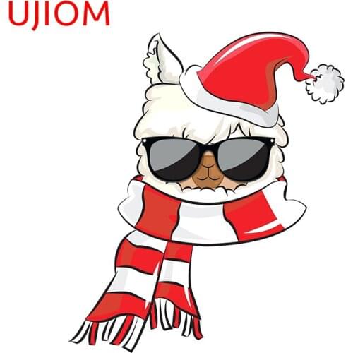UJIOM Alpaca Christmas Wallstickers Kids Room Floor Removable Wall Poster PVC Wall Sticker Home Decor Art Waterproof Sticker
