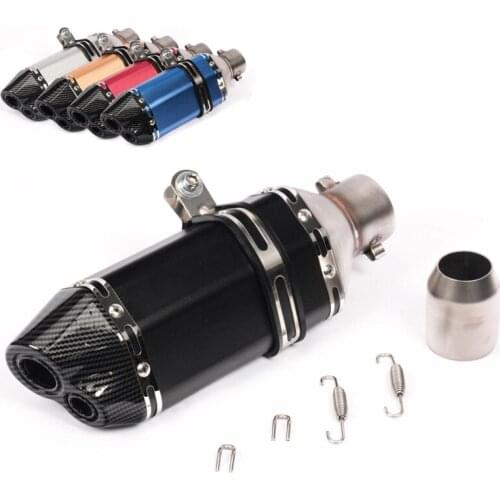 Universal 310mm Racing Motorcycle Exhaust Dual Outlet Pipe Muffler Tip Tail Pipe Slip On 38-51mm ATV Dirt Bike Scooter