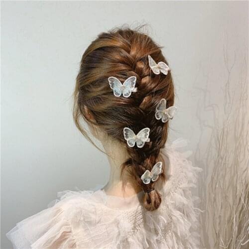 New Arrival Korean Lace Cute Butterfly Hair Clips Hairpins Fashion Barrette Wedding Hairpins Woman Hair Accessory Styling Tools