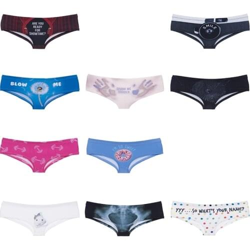 Microsoft Windows Women Briefs 3D Printed Mid-Waist Woman Underwear Camera Dandelion Donuts X-Ray Touch ID Lady Panties