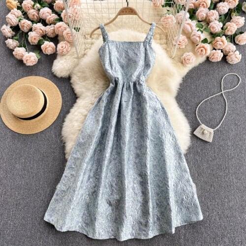 Europe Style New Fashion Elegant Women Sleeveless Vintage Jacquard Floral A Line Dress High Street Ladies Party Dresses Vestido