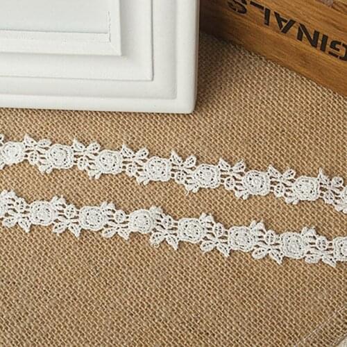 10Yards 2cm Polyester Embroidered Neckline French Net Lace Fabric Floral DIY Craft Sewing Christmas Gift Motifs Trim For 2021