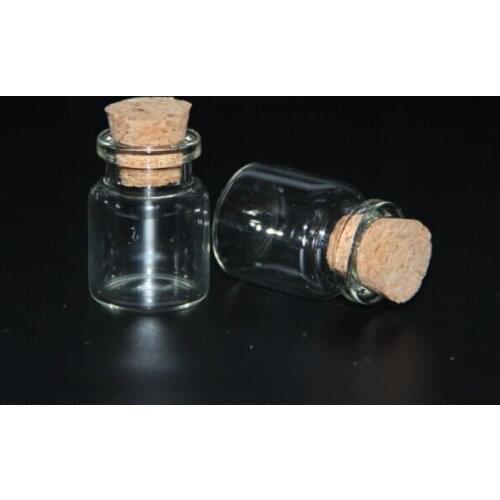 100pcs 22*30mm Wholesale Cute Mini Glass Bottle with Corks Small Glass Jars Vial Gift Bottles Factory Wedding Wish DIY Gift Jars