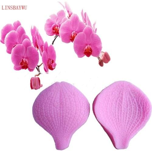 2PCS/Set Butterfly orchid Cake Molds Flower Petal Fondant Decoration Soap Chocolate Mould for Kitchen Cake Baking Tool