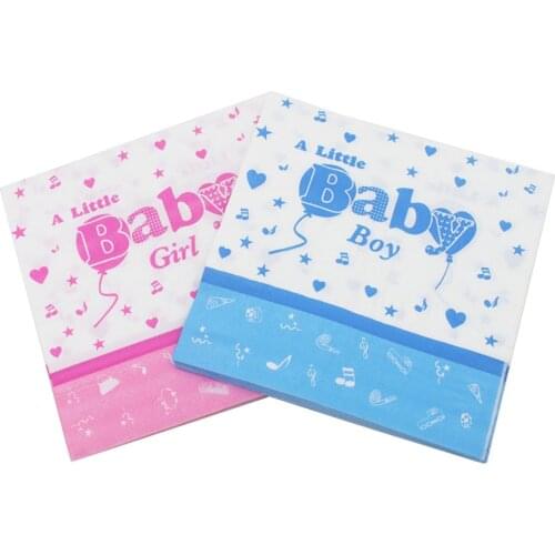 33x33cm 20Napkins/lot Baby Girl Napkins for Baby Shower Childrens Birthday Party Paper Towel Decoration